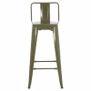 Bar stool MELITA C8643.03 with Metal Back Dark Olive Green 43x43x100cm. Bar stool MELITA C8643.03 with Metal Back Dark Olive Green 43x43x100cm.