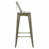 Bar stool MELITA C8643.03 with Metal Back Dark Olive Green 43x43x100cm. Bar stool MELITA C8643.03 with Metal Back Dark Olive Green 43x43x100cm.