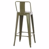 Bar stool MELITA C8643.03 with Metal Back Dark Olive Green 43x43x100cm. Bar stool MELITA C8643.03 with Metal Back Dark Olive Green 43x43x100cm.