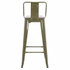 Bar stool MELITA C8643.03 with Metal Back Dark Olive Green 43x43x100cm. Bar stool MELITA C8643.03 with Metal Back Dark Olive Green 43x43x100cm.