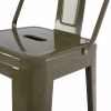 Bar stool MELITA C8643.03 with Metal Back Dark Olive Green 43x43x100cm. Bar stool MELITA C8643.03 with Metal Back Dark Olive Green 43x43x100cm.