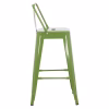 Bar Stool MELITA Medium Height with Back Metal Light Olive Green 42x42x98Y cm. Bar Stool MELITA Medium Height with Back Metal Light Olive Green 42x42x98Y cm.