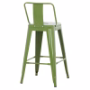 Bar Stool MELITA Medium Height with Back Metal Light Olive Green 42x42x98Y cm. Bar Stool MELITA Medium Height with Back Metal Light Olive Green 42x42x98Y cm.