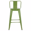 Bar Stool MELITA Medium Height with Back Metal Light Olive Green 42x42x98Y cm. Bar Stool MELITA Medium Height with Back Metal Light Olive Green 42x42x98Y cm.