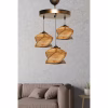 Ceiling lamp C7493 Three-light in Bronze - Natural shade Φ35x85 cm