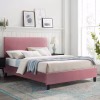 Upholstered Bed BECCA Double Velvet Dusty Pink 150x200 cm