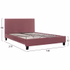 Upholstered Bed BECCA Double Velvet Dusty Pink 150x200 cm