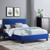 Upholstered Bed BECCA Double Velvet Blue 150x200 cm Upholstered Bed BECCA Double Velvet Blue 150x200 cm