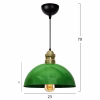 Ceiling light C7612.02 Metallic Green - Black Φ23x70cm