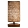 Επιτραπέζιο Φωτιστικό C7596.01 Ξύλινο με Wicker Καφε με Μπέζ Φ24x30εκ.