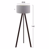 Floor lamp CRUZ C7578.06 Wooden with Silver Shade Φ38x140cm Floor lamp CRUZ C7578.06 Wooden with Silver Shade Φ38x140cm