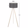 Floor lamp CRUZ C7578.07 Natural Wooden with Dark Gray Shade Φ38x140cm Floor lamp CRUZ C7578.07 Natural Wooden with Dark Gray Shade Φ38x140cm