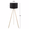 Floor lamp CRUZ C7578.08 Natural Wooden with Black Shade Φ38x140cm Floor lamp CRUZ C7578.08 Natural Wooden with Black Shade Φ38x140cm