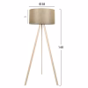 Floor lamp CRUZ C7578.09 Natural Wooden with Gold Hat Φ38x140cm Floor lamp CRUZ C7578.09 Natural Wooden with Gold Hat Φ38x140cm