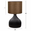 Table Lamp C7593.02 Black with Brown Shade Φ18.5x45Hcm
