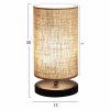 Table Lamp C7595.01 Black with Beige Shade Φ15x30cm