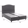 Upholstered Bed MALENA Double with Storage Space Velvet Grey 160X200 cm Upholstered Bed MALENA Double with Storage Space Velvet Grey 160X200 cm