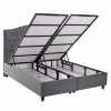 Upholstered Bed MALENA Double with Storage Space Velvet Grey 160X200 cm Upholstered Bed MALENA Double with Storage Space Velvet Grey 160X200 cm