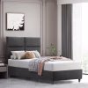 Upholstered Bed MILO Semi-double Grey 120x200 cm Upholstered Bed MILO Semi-double Grey 120x200 cm