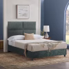 Upholstered Bed MILO Semi-double Nubuck Green 120x200 cm