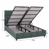 Upholstered Bed MILO Double with Storage Space Nubuck Green 160x200 cm Upholstered Bed MILO Double with Storage Space Nubuck Green 160x200 cm