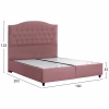 Επενδυμένο Κρεβάτι MALENA Διπλό με Αποθηκευτικό Χώρο Βελούδο Σάπιο Μήλο 160x200 εκ.