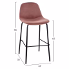 bar stool, dusty pink velvet, metal legs, 47x51x96 bar stool, dusty pink velvet, metal legs, 47x51x96