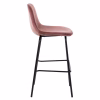 bar stool, dusty pink velvet, metal legs, 47x51x96 bar stool, dusty pink velvet, metal legs, 47x51x96