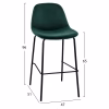 bar stool VINCENT, cypress green, metal legs, 47x51x96 bar stool VINCENT, cypress green, metal legs, 47x51x96