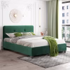Upholstered Bed DOLORES Double Velvet Green 150x200 cm