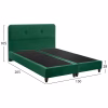 Upholstered Bed DOLORES Double Velvet Green 150x200 cm