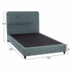Upholstered Bed DOLORES Semi-double Nubuck Light Green 120x200 cm Upholstered Bed DOLORES Semi-double Nubuck Light Green 120x200 cm