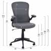 Office Chair ELSIR with Gray Mesh - Black Frame 60x56x105 cm