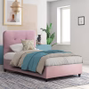 Upholstered Bed DOLORES Single Velvet Dusty Pink 90x200 cm Upholstered Bed DOLORES Single Velvet Dusty Pink 90x200 cm