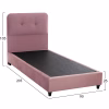 Upholstered Bed DOLORES Single Velvet Dusty Pink 90x200 cm Upholstered Bed DOLORES Single Velvet Dusty Pink 90x200 cm