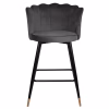 Medium Height Bar Stool VESNA C8736.01 Grey Velvet and Metal Frame 50x50x90cm. Medium Height Bar Stool VESNA C8736.01 Grey Velvet and Metal Frame 50x50x90cm.