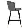 Medium Height Bar Stool VESNA C8736.01 Grey Velvet and Metal Frame 50x50x90cm. Medium Height Bar Stool VESNA C8736.01 Grey Velvet and Metal Frame 50x50x90cm.