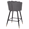 Medium Height Bar Stool VESNA C8736.01 Grey Velvet and Metal Frame 50x50x90cm. Medium Height Bar Stool VESNA C8736.01 Grey Velvet and Metal Frame 50x50x90cm.