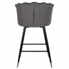 Medium Height Bar Stool VESNA C8736.01 Grey Velvet and Metal Frame 50x50x90cm. Medium Height Bar Stool VESNA C8736.01 Grey Velvet and Metal Frame 50x50x90cm.