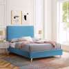 Upholstered Bed MAYLIN Semi-double Velvet Turquoise 120x200 cm