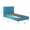 Upholstered Bed MAYLIN Semi-double Velvet Turquoise 120x200 cm