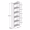 BOOKCASE MELAMINE WHITE 48,5x22x160Hcm.