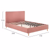 Upholstered Bed INDRA Double Velvet Dusty Pink 160x200 cm Upholstered Bed INDRA Double Velvet Dusty Pink 160x200 cm