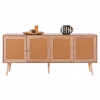 BUFFET COLM  MELAMINE WITH SYNTHETIC RATTAN ON 4 DOORS 160x39,5x71Hcm. BUFFET COLM  MELAMINE WITH SYNTHETIC RATTAN ON 4 DOORS 160x39,5x71Hcm.