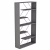 BOOKCASE TARS  GREY MELAMINE-BLACK METAL RODS 84x24x157Hcm. BOOKCASE TARS  GREY MELAMINE-BLACK METAL RODS 84x24x157Hcm.