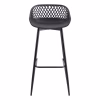 BAR STOOL  BLACK POLYPROPYLENE AND BLACK METAL LEGS 45x45x97Hcm.