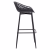 BAR STOOL  BLACK POLYPROPYLENE AND BLACK METAL LEGS 45x45x97Hcm.
