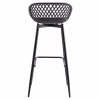 BAR STOOL  BLACK POLYPROPYLENE AND BLACK METAL LEGS 45x45x97Hcm.