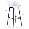 BAR STOOL  WHITE POLYPROPYLENE AND BLACK METAL LEGS 45x45x97Hcm. BAR STOOL  WHITE POLYPROPYLENE AND BLACK METAL LEGS 45x45x97Hcm.