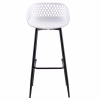 BAR STOOL  WHITE POLYPROPYLENE AND BLACK METAL LEGS 45x45x97Hcm. BAR STOOL  WHITE POLYPROPYLENE AND BLACK METAL LEGS 45x45x97Hcm.
